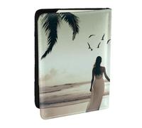 AABSTBFM Married Couple Walking on The Beach Prints Passport Holder 6.5 in