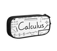 AABSTBFM Math Geometry Geek Calculus Pencil Case Pen Pouch Bag with Zipper, Black Large Capacity Pencil Box for School, Office, and Travel