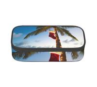 AABSTBFM Merry Christmas Palm Tree Printed Pencil Case Cute High Capacity Pen Pencil Pouch Bag with Zipper for School, Office, and Travel