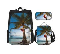 AABSTBFM merry christmas palm tree Printed School Backpack Set with Lunch Bag and Pencil Case, Travel Daypacks School Bag 3pcs Set