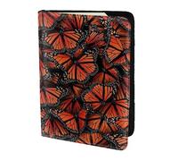 AABSTBFM Monarch Butterflies Printed Passport Holder 5.5 in, Leather Travel Passport Cover Card Case Wallet for Women Men