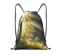 AABSTBFM Morning Sunlight in Wilderness Printed Lightweight Drawstring Backpack | S - String Backpack Bags For Gym, Travel, Shopping, School