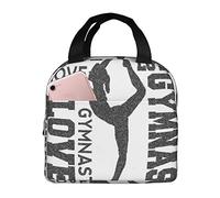 AABSTBFM New Love Gymnastics Printed Lunch Tote Bag Waterproof Insulated Cooler Lunch Box for Camping Work School