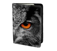 AABSTBFM Owl Eyes Printed Passport Holder 5.5 in, Leather Travel Passport Cover Card Case Wallet for Women Men
