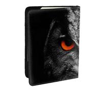 AABSTBFM Owl Eyes Printed Passport Holder 6.5 in, Leather Travel Passport Cover Card Case Wallet for Women Men