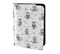 AABSTBFM Owl Tree Branches Printed Passport Holder 5.5 in, Leather Travel Passport Cover Card Case Wallet for Women Men