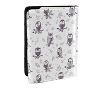 AABSTBFM Owl Tree Branches Printed Passport Holder 6.5 in, Leather Travel Passport Cover Card Case Wallet for Women Men