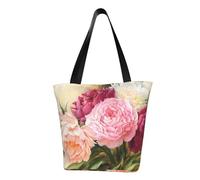 AABSTBFM Peony Flowers Blossom Printed Large Tote Bag For Women Ladies Girls - Versatile Shoulder Bag, Shopper Handbag, And Beach Bag