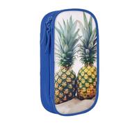 AABSTBFM Pineapple Painting Printed Pencil Case Large Capacity Compartment Pencil Pen Pouch Bag with Zipper for School Office Travel, Blue