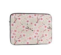 AABSTBFM Pink Cherry Blossoms Printed 15 Inch Laptop Case, Shockproof Oxford Fabric Laptop Protective Sleeve For Business Trips, Travel, School, Office, Everyday Use