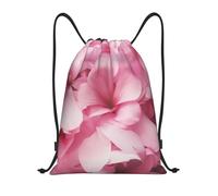 AABSTBFM Pink Flower Petals Printed Lightweight Drawstring Backpack | S - String Backpack Bags For Gym, Travel, Shopping, School