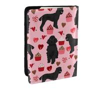 AABSTBFM Pink Poodles Dogs Printed Passport Holder 6.5 in, Leather Travel Passport Cover Card Case Wallet for Women Men