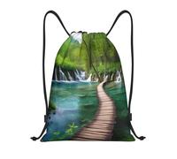 AABSTBFM plitvice lakes national park Printed Lightweight Drawstring Backpack | M - String Backpack Bags For Gym, Travel, Shopping, School
