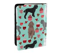 AABSTBFM Poodles Dogs Printed Passport Holder 6.5 in, Leather Travel Passport Cover Card Case Wallet for Women Men