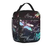 AABSTBFM Portable Insulated Lunch Bag Blue Dragonfly Printed Waterproof Cooler Lunch Boxes Lunch Tote Bag for Men and Women