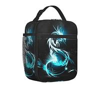 AABSTBFM Portable Insulated Lunch Bag Dragon Printed Waterproof Cooler Lunch Boxes Lunch Tote Bag for Men and Women