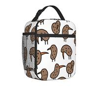 AABSTBFM Portable Insulated Lunch Bag Kiwi Bird Cute Printed Waterproof Cooler Lunch Boxes Lunch Tote Bag for Men and Women