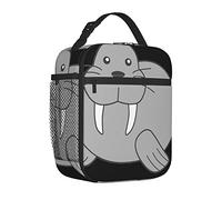 AABSTBFM Portable Insulated Lunch Bag Walrus Printed Waterproof Cooler Lunch Boxes Lunch Tote Bag for Men and Women