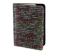 AABSTBFM Programmer Programming Code Printed Passport Holder 5.5 in, Leather Travel Passport Cover Card Case Wallet for Women Men