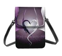 AABSTBFM Purple And Wirte Dragons Crossbody Phone Bag For Women Girls Wallet Handbags Pu Leather Cell Phone Bag Purse