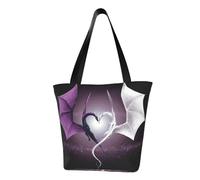 AABSTBFM Purple And Wirte Dragons Printed Large Tote Bag For Women Ladies Girls - Versatile Shoulder Bag, Shopper Handbag, And Beach Bag