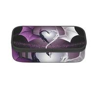 AABSTBFM Purple and Wirte Dragons Printed Pencil Case Cute High Capacity Pen Pencil Pouch Bag with Zipper - Versatile and Durable for School, Office, and Travel