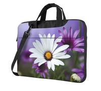 AABSTBFM Purple Flower White Flower Printed Laptop Bag Case 14 inch Laptop Sleeve Bag - Modern Laptop Shoulder Bag Computer Bag for Business Travel School Office