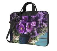 AABSTBFM Purple Flowers Bouquets Printed Laptop Bag Case 13 inch Laptop Sleeve Bag - Modern Laptop Shoulder Bag Computer Bag for Business Travel School Office