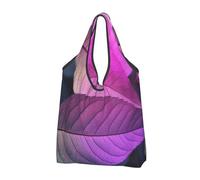 AABSTBFM Purple Leaves Printed Foldable Shopping Bag 3 PCS, Reusable Waterproof Grocery Bag Large Tote Bag, Shopper Handbag, And Beach Bag