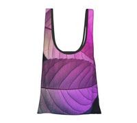 AABSTBFM Purple Leaves Printed Foldable Shopping Bag- Reusable Waterproof Grocery Bag Large Tote Bag Shopper Handbag Beach Bag