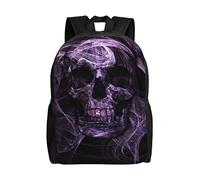 AABSTBFM Purple Skull Lightweight School Backpack Classic College Rucksack School Bags 15 Inch Laptop School Daypack For Girls Boys