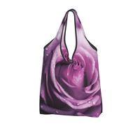 AABSTBFM purple wet roses Printed Foldable Shopping Bag 3 PCS, Reusable Waterproof Grocery Bag Large Tote Bag, Shopper Handbag, And Beach Bag