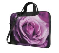 AABSTBFM purple wet roses Printed Laptop Bag Case 13 inch Laptop Sleeve Bag - Modern Laptop Shoulder Bag Computer Bag for Business Travel School Office