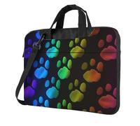 AABSTBFM Rainbow Dog Cat Paw Printed Laptop Bag Case 14 inch Laptop Sleeve Bag - Modern Laptop Shoulder Bag Computer Bag for Business Travel School Office