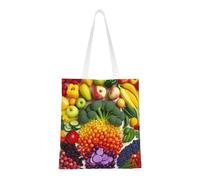 AABSTBFM rainbow vegetable and fruit Printed Shopping Bags for Women Ladies Girls, Reusable Shoulder Tote Bag, Grocery Bags, Shopper Handbag, Toy Bag, Beach Bag