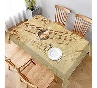 AABSTBFM Rectangular Tablecloth 228x152 Cm - Sheet Music Printed Washable Table Cloth Waterproof Wrinkle Free Table Decoration Table Cover