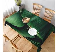 AABSTBFM Rectangular Tablecloth 228x152 Cm - Tropical Banana Leaf Printed Washable Table Cloth Waterproof Wrinkle Free Table Decoration Table Cover
