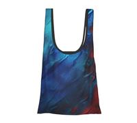 AABSTBFM red and blue texture Printed Foldable Shopping Bag- Reusable Waterproof Grocery Bag Large Tote Bag Shopper Handbag Beach Bag