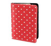 AABSTBFM Red and White Polka Dots Printed Passport Holder 5.5 in, Leather Travel Passport Cover Card Case Wallet for Women Men
