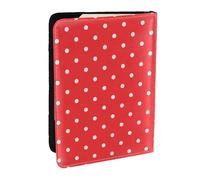 AABSTBFM Red and White Polka Dots Printed Passport Holder 6.5 in, Leather Travel Passport Cover Card Case Wallet for Women Men