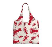 AABSTBFM Red Lobster Printed Canvas Tote Bags Shopping Bags - Reusable Shoulder Tote Bag Grocery Bags Shopper Handbag Toy Bag For Work School Travel Beach