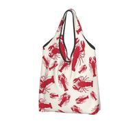 AABSTBFM Red Lobster Printed Foldable Shopping Bag 1 Pcs - Reusable Waterproof Grocery Bag Large Tote Bag, Shopper Handbag, And Beach Bag, OSIN5C83J
