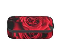 AABSTBFM Red Rose Printed Pencil Case Cute High Capacity Pen Pencil Pouch Bag with Zipper for School, Office, and Travel