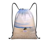 AABSTBFM Romantic White Sand Landscape Printed Lightweight Drawstring Backpack | S - String Backpack Bags For Gym, Travel, Shopping, School