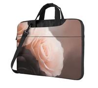 AABSTBFM Rose Color Blush and Black Printed Laptop Bag Case 15.6 inch Laptop Sleeve Bag - Modern Laptop Shoulder Bag Computer Bag for Business Travel School Office