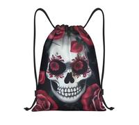 AABSTBFM Rose skull eyes Printed Lightweight Drawstring Backpack | S - String Backpack Bags For Gym, Travel, Shopping, School