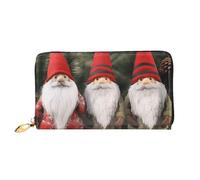 AABSTBFM Santa Claus Gnomes Printed Leather Wallet for Women Men Zipper Purse Clutch Bag Long Wallet Card Holder