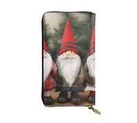 AABSTBFM Santa Claus Gnomes Printed Leather Wallet for Women Men Zipper Purse Clutch Bag Long Wallet Card Holder
