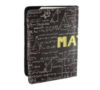 AABSTBFM School Math Printed Passport Holder 6.5 in, Leather Travel Passport Cover Card Case Wallet for Women Men