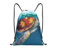 AABSTBFM Sea Turtle prin Printed Lightweight Drawstring Backpack | S - String Backpack Bags For Gym, Travel, Shopping, School